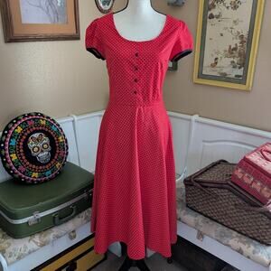 2000s Stop Staring Polkadot Swing Dress